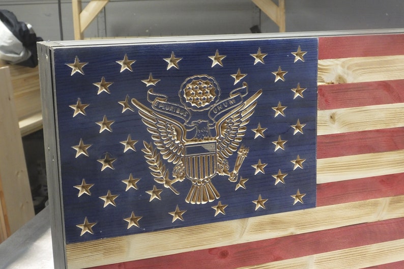 USA Flag With Storage Reclaimed Wood USA Flag Wood Decor Etsy