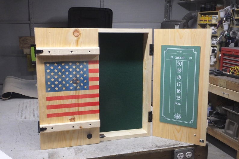 Dartboard Rustic USA Flag Natural Pine Etsy