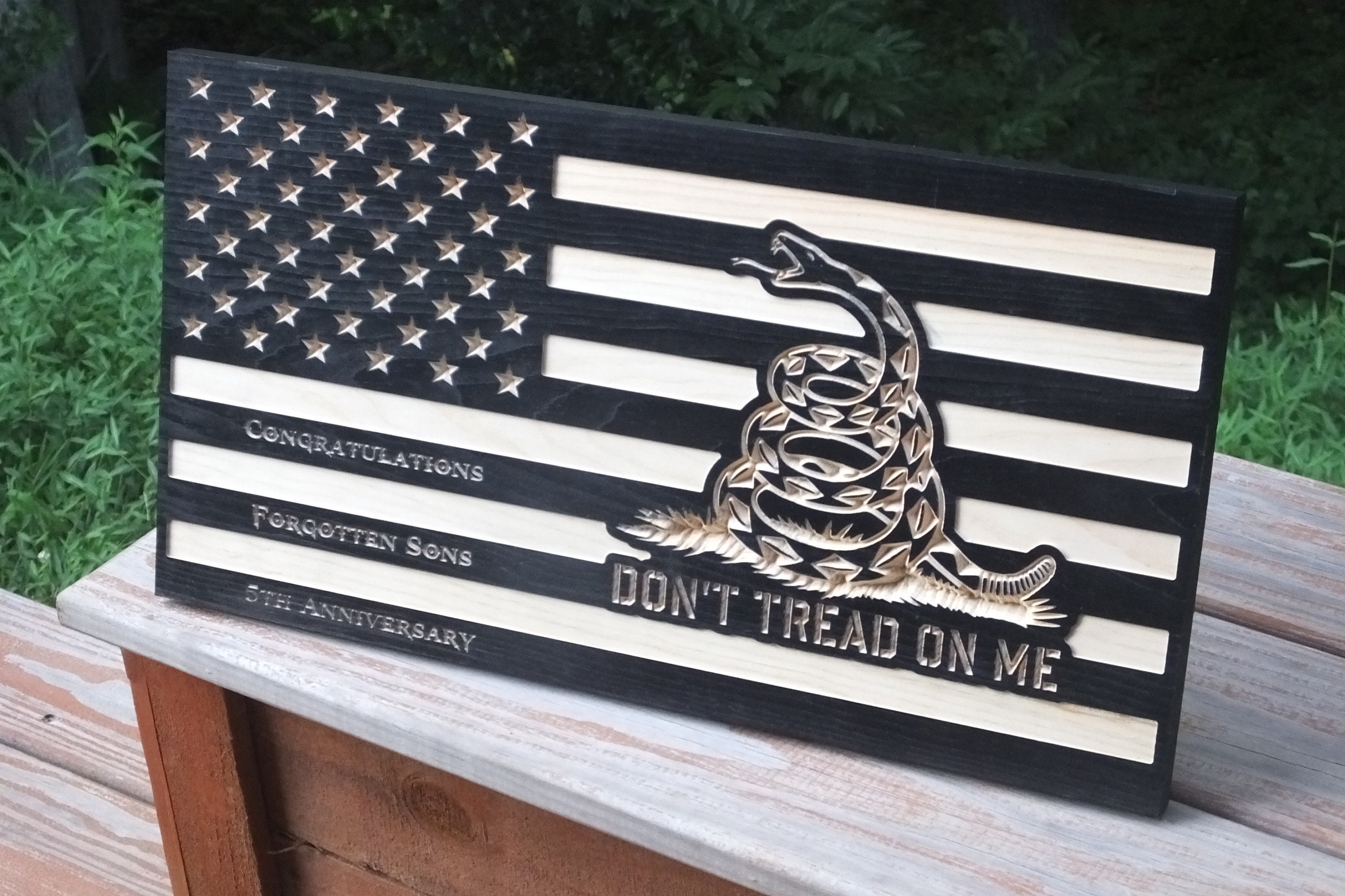 CNC carved flag Wooden American Flag USA Flag Rustic style Etsy