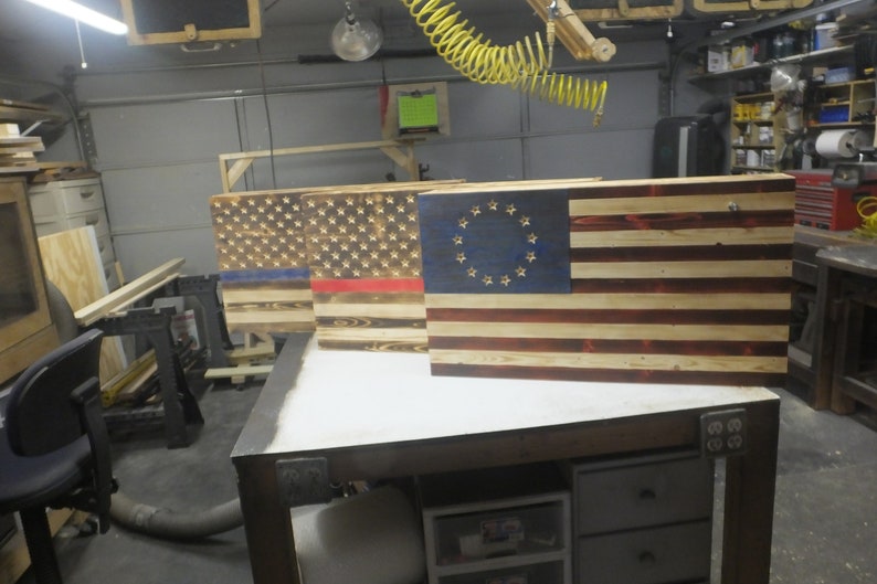 USA Flag With Storage Reclaimed Wood USA Flag Wood Decor Etsy