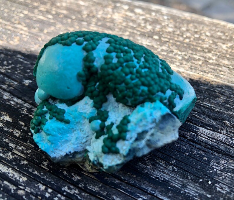Malachite over Chrysocolla from Republic of the Congo