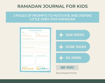 Ramadan Journal for Kids | Printable PDF | Islamic Activity | Muslim Children's Gift | Ramadan Planner for Kids | Islamic Learning Resource