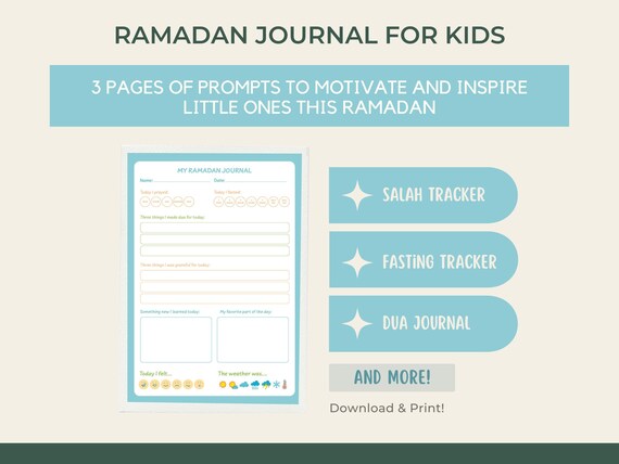 Ramadan Journal for Kids | Printable PDF | Islamic Activity | Muslim Children's Gift | Ramadan Planner for Kids | Islamic Learning Resource