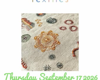 Zoom class on the blanket stitch Thursday September 17 2026 17:30 (5.30 pm) UTC