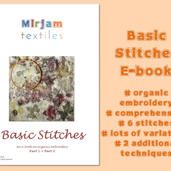 Basic Stitches in Organic Embroidery, e-book en 2 parties (PDF téléchargeables)