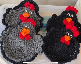 PATTERN Crochet chicken potholder