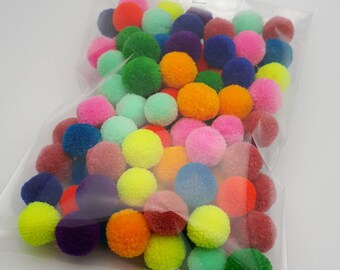 Pom pom ball 15 mm. x 15 mm. 100 pcs mix Color.