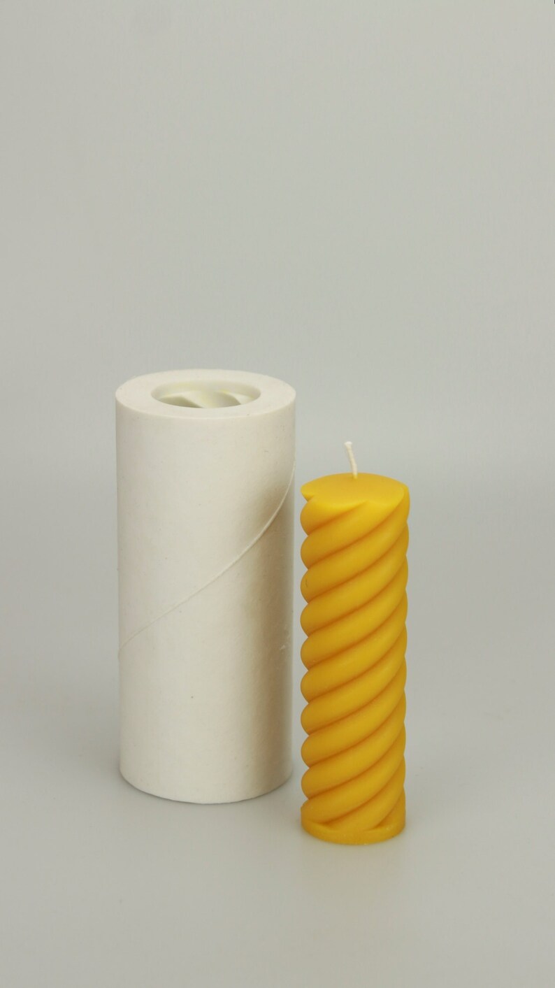 SPIRAL PILLAR Silicone Candle Mold Etsy