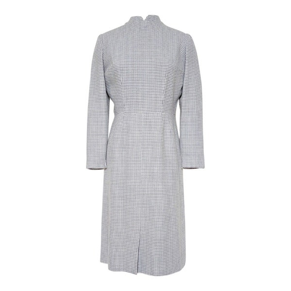 Vintage Années 50 Robe pied de poule gris blanc handmade droite Fifties 50s