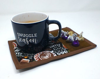 Mug Rug, Snack Mat, Trivet, Glasgreifer, Glasöffner, Untersetzer - Pumpkin Spice