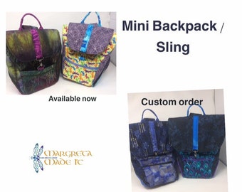 Custom Made Artistic Mini Backpack/Sling Purse