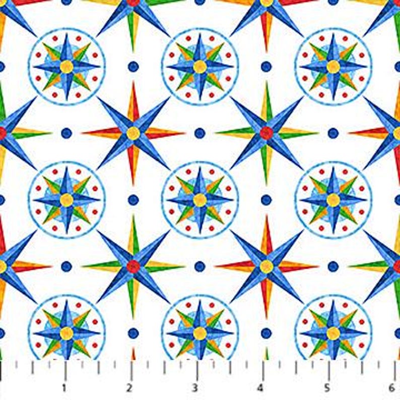 Atlantic Coast - Compass - Northcott Fabrics - Etsy