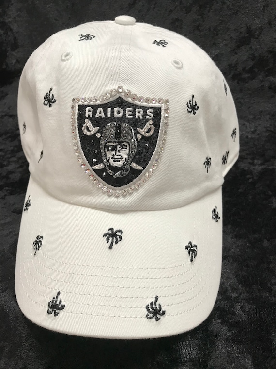 RAIDERS Women's 47 NFL Cap White Confetti Hat Hand Jeweled - Etsy