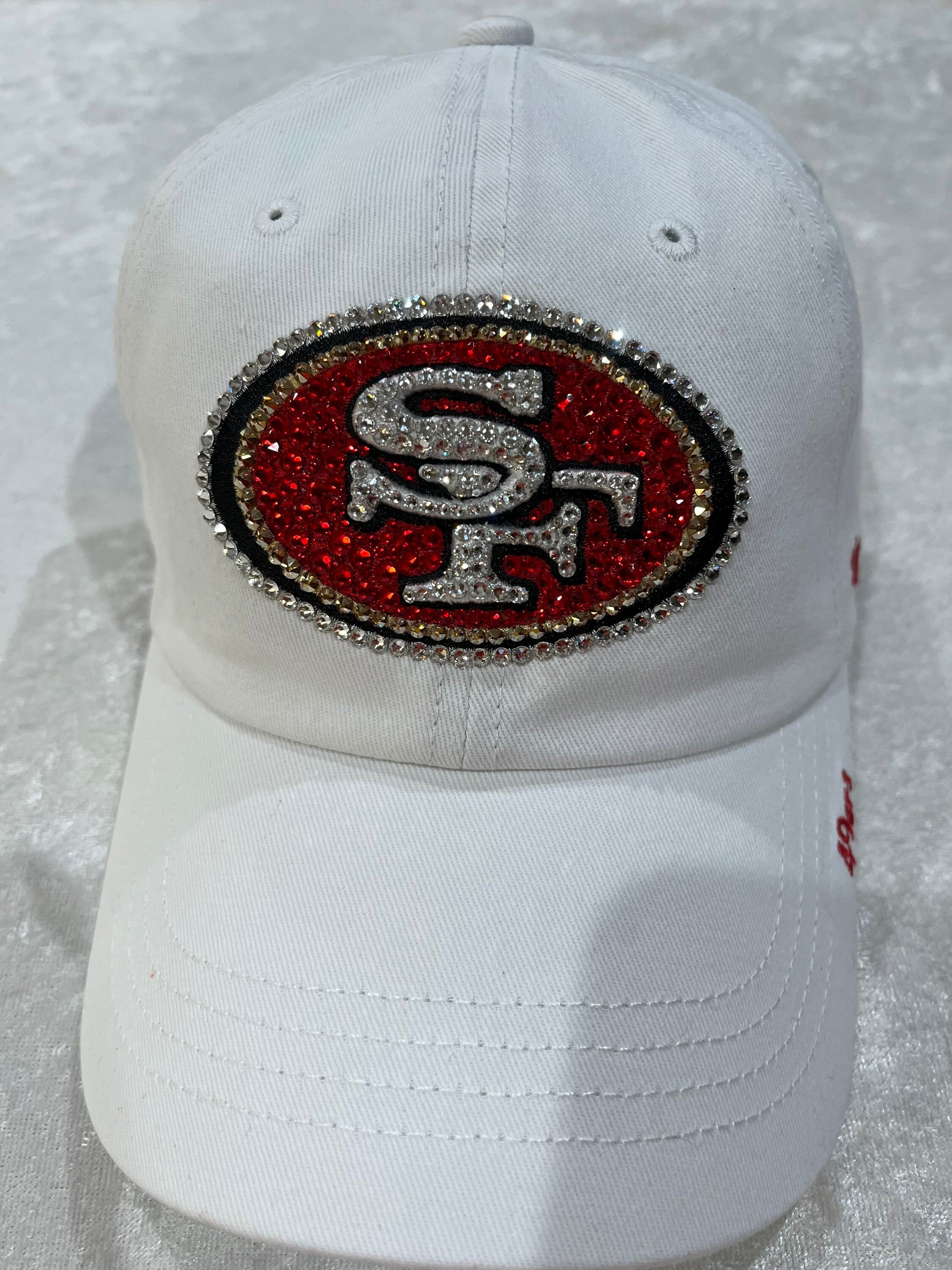 Crystal 49ers Hat SAN FRANCISCO 49ERS SF White Bling Hat: Hand-jeweled  main image 2