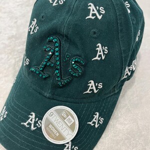 Rhinestone Emerald Green Baseball Cap - Etsy display picture 3