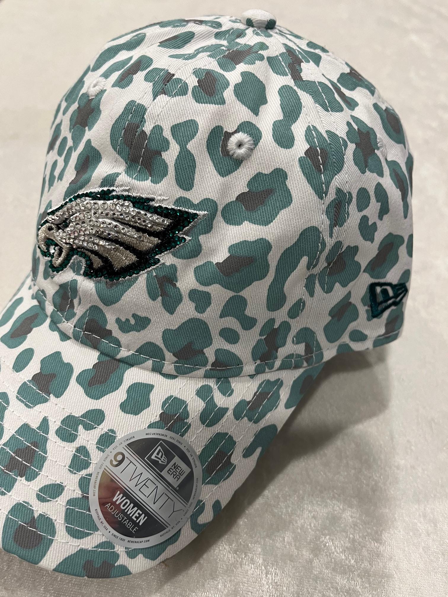 NWT Handmade Philadelphia Eagles Shades Of Gray Bling Logo Ball Cap Candy Did It Newly released EAGLES BLING BUCKET HATS and BASEBALL HATS  main image 2
