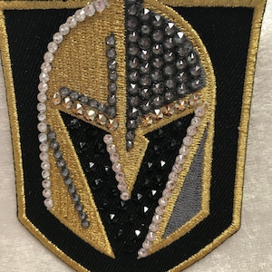 VGK Primary Logo PATCH:  Hand-Jeweled SWAROVSKI Crystals 160+