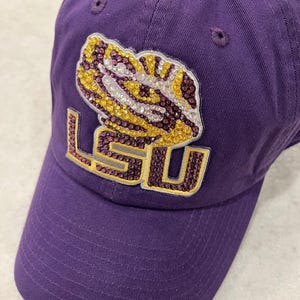 LSU Purple Rhinestone Bling Hat:  Hand-Jeweled with SWAROVSKI Crystals