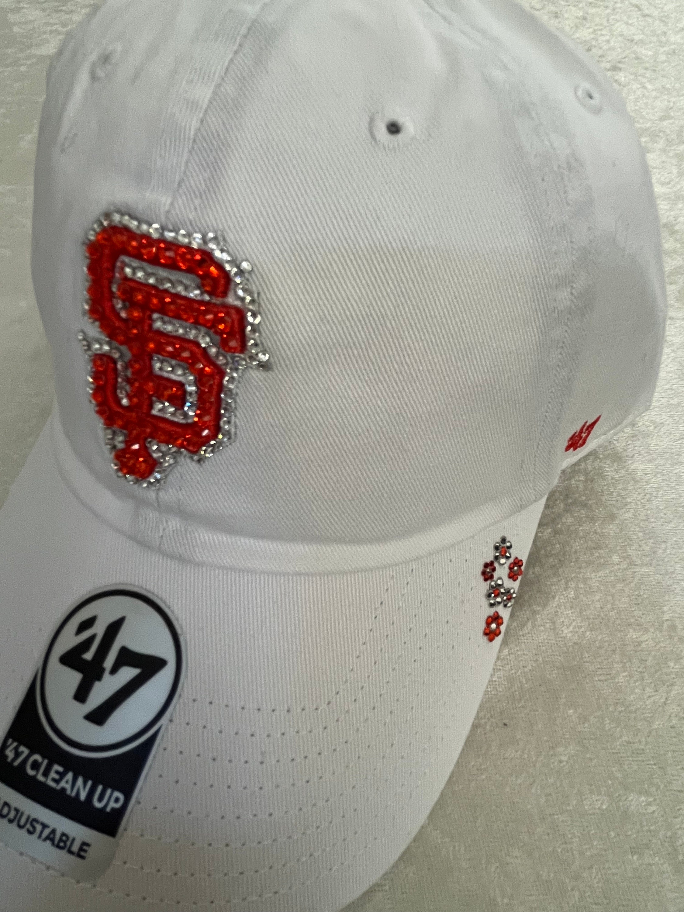 San Francisco Giants White Bling Hat Hand Jeweled With  display picture 3