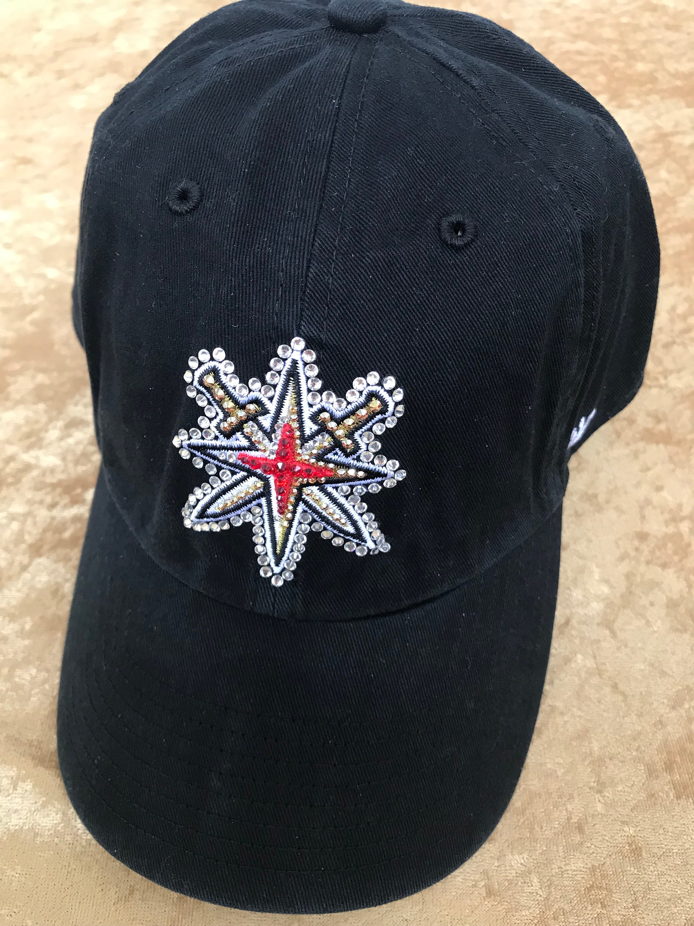 Vegas Golden Knights Black Bling Hat: Hand-jeweled SWAROVSKI 