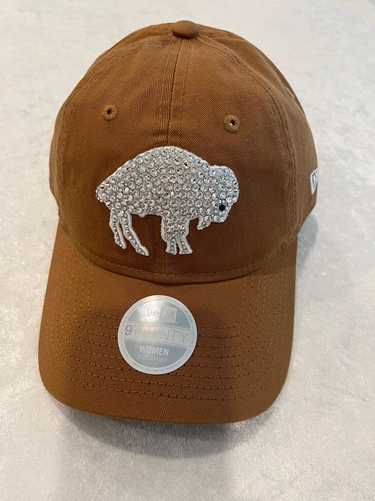 BUFFALO BILLS Tan/brown Bling Hat: Hand-jeweled SWAROVSKI 