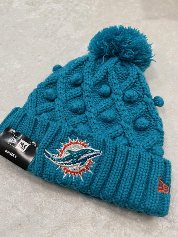 MIAMI DOLPHINS Turquoise Rhinestone Bling Hat: Hand -jeweled  display picture 1