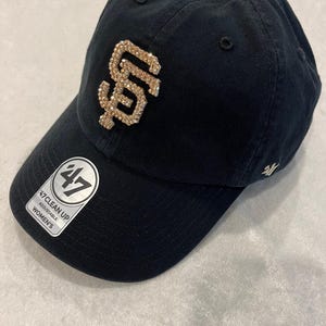 SAN FRANCISCO Giants Black Leopard Bling Hat:  Hand-Jeweled SWAROVSKI Crystals