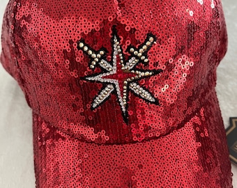 Vegas GOLDEN KNIGHTS SWAROVSKI Crystals Hand Jeweled Hat  display picture 3