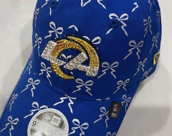 Bling Crystal Los Angeles Rams Blue Adjustable Hat | NFL  display picture 1