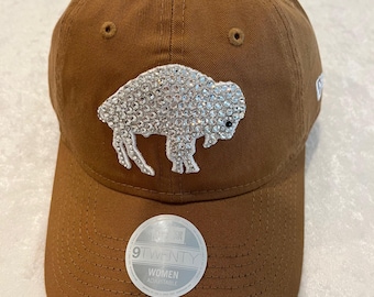 BUFFALO BILLS Tan/Brown Bling Hat: Hand-Jeweled SWAROVSKI Crystals Women's