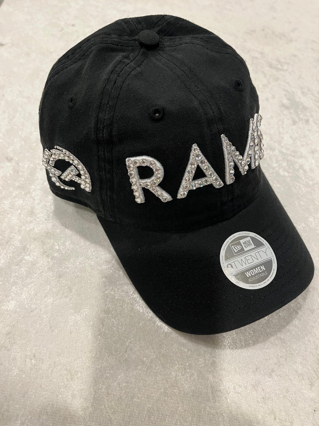 LA RAMS Black Bling Hat: Hand-jeweled SWAROVSKI Crystals  display picture 2