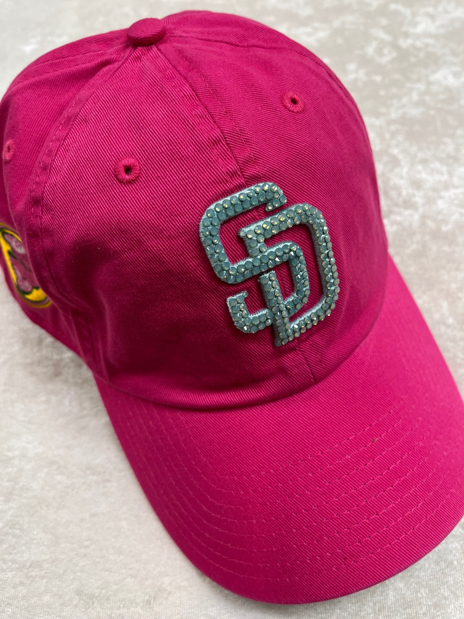 SD PADRES Pink Bling Hat Hand Jeweled With SWAROVSKI Opal  display picture 2