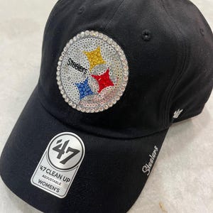 Steelers ladies \' Black and White Cap with Rhinestones Pittsburgh Steelers  main image 3