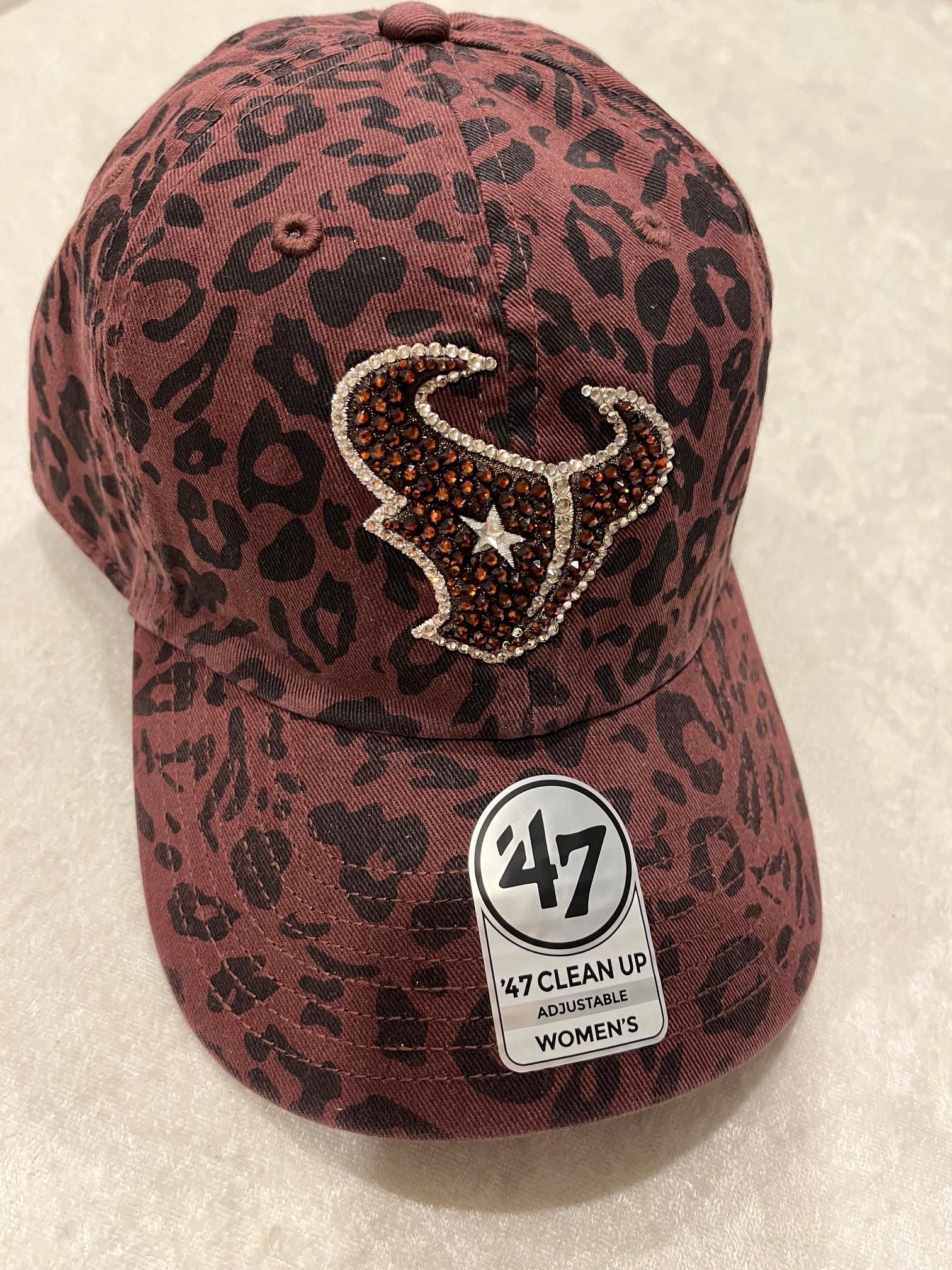 Swarovski Crystal Leopard 47 hat women’s New York Bling Leopard Distressed Hat: Hand-jeweled NY  main image 3