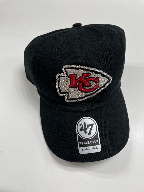 Kansas City CHIEFS Black Bling Hat: SWAROVSKI Crystal Hand  display picture 3