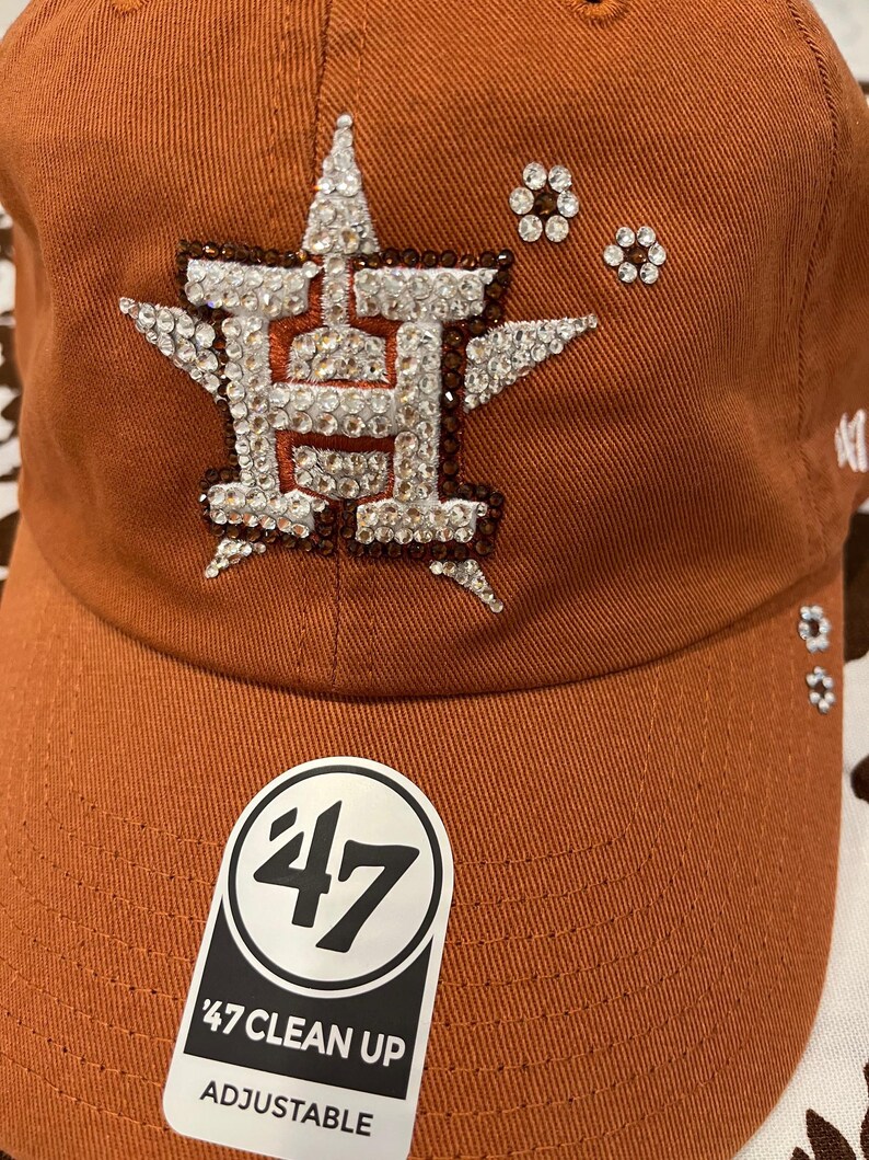 HOUSTON ASTROS Rust Rhinestone Bling Hat: Hand-jeweled With 240 ...