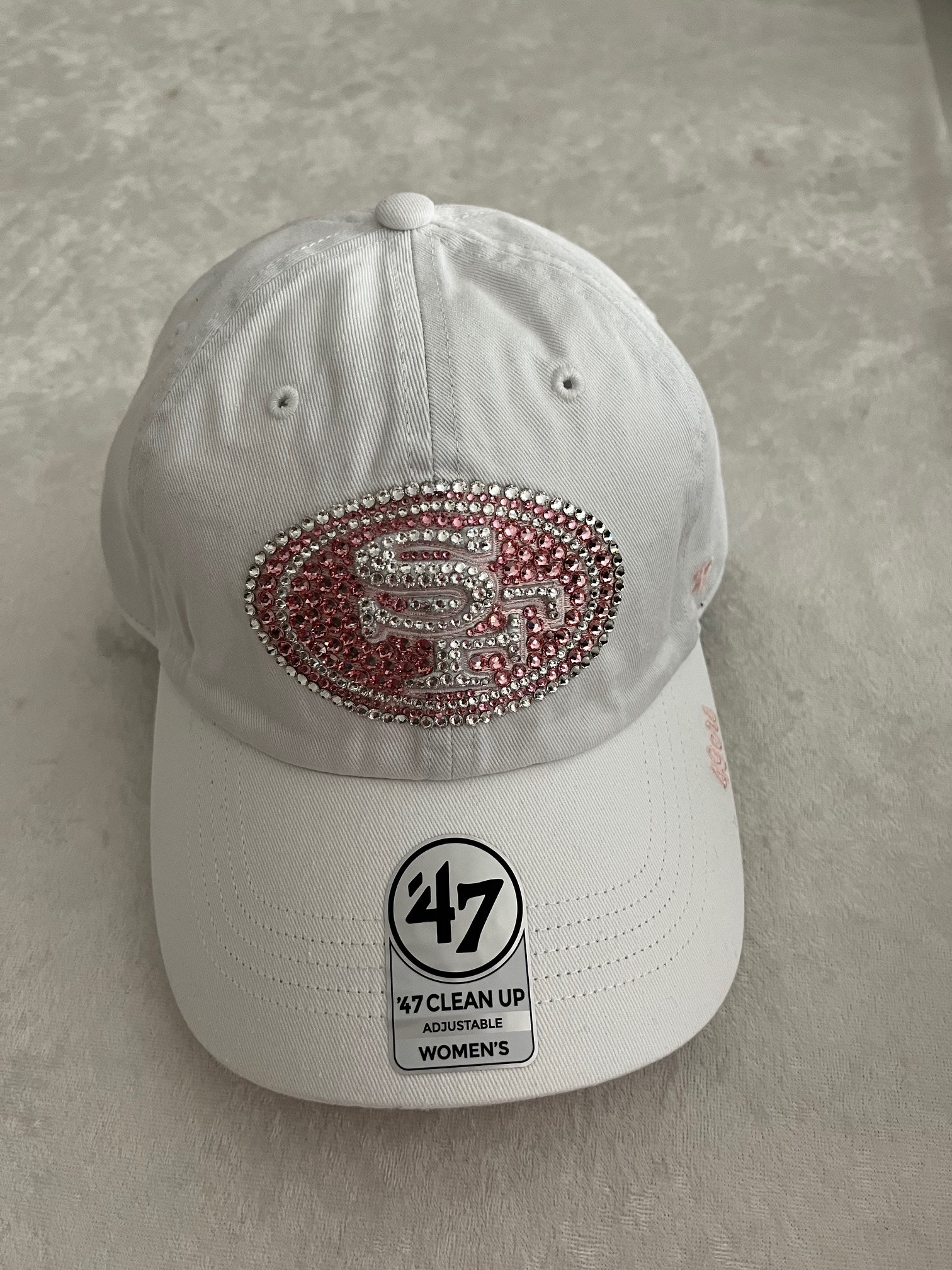 Crystal 49ers Hat SAN FRANCISCO 49ERS SF White Bling Hat: Hand-jeweled  main image 4