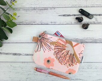 Terrazzo Mini Zip Wristlet half moon rounded zipper card pouch wallet simple minimalist zipper coin purse small wristlet purse