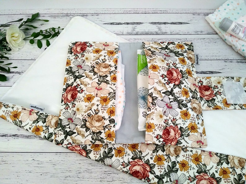 Floral Nappy Wallet Travel Nappy Clutch Diaper wallet Baby Etsy