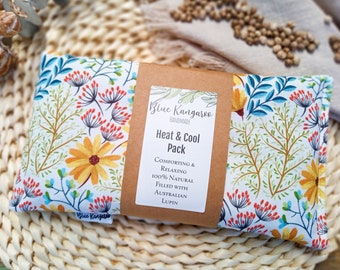 Heat Pack, Eye Pillow, Filled with Lupin, Retains Heat Longer, Odour Free, Wheat Free, Soothing, Relaxing, Great for meditation, Two sizes