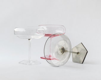 Champagne coupe from the PENTA collection, handblown glass, luxurious gift