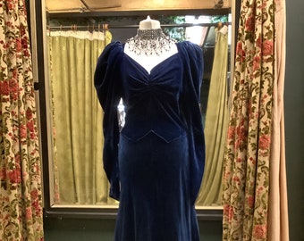 Blue Velvet Dress