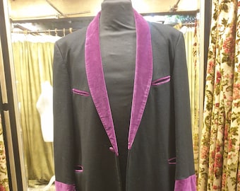 Black and Purple Teddy Boy Drape Jacket