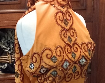 Kralen oranje jurk
