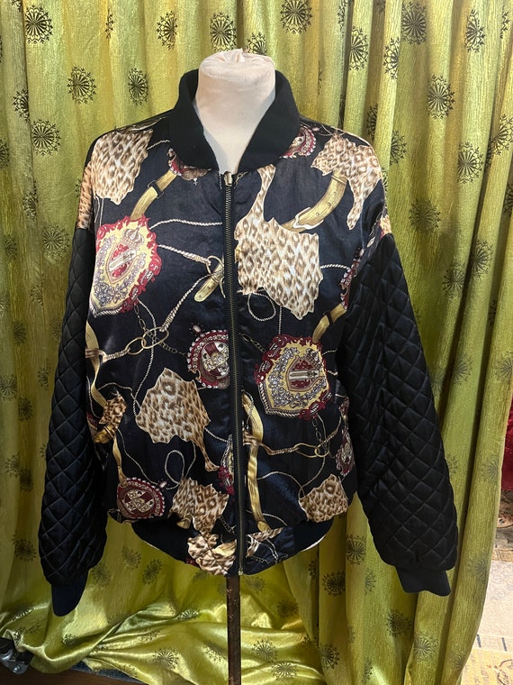 Patterned quilted bomber jacket great condition - image 1