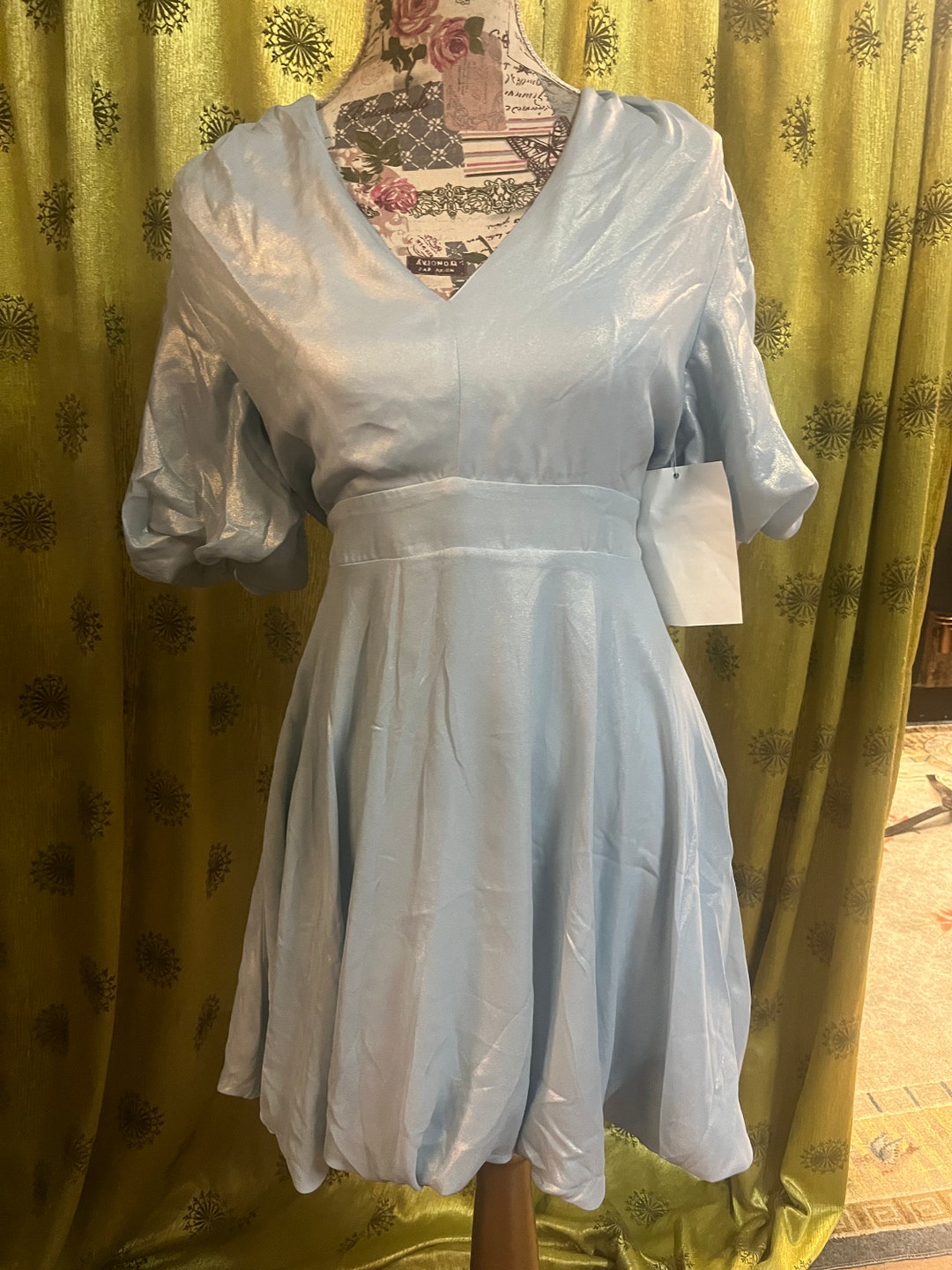 girls green christmas dress Girls’ FEBRUARY2022 Attina Blue Satin Maxi Color:Agave