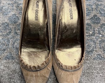 Kurt Geiger suede kitten heels