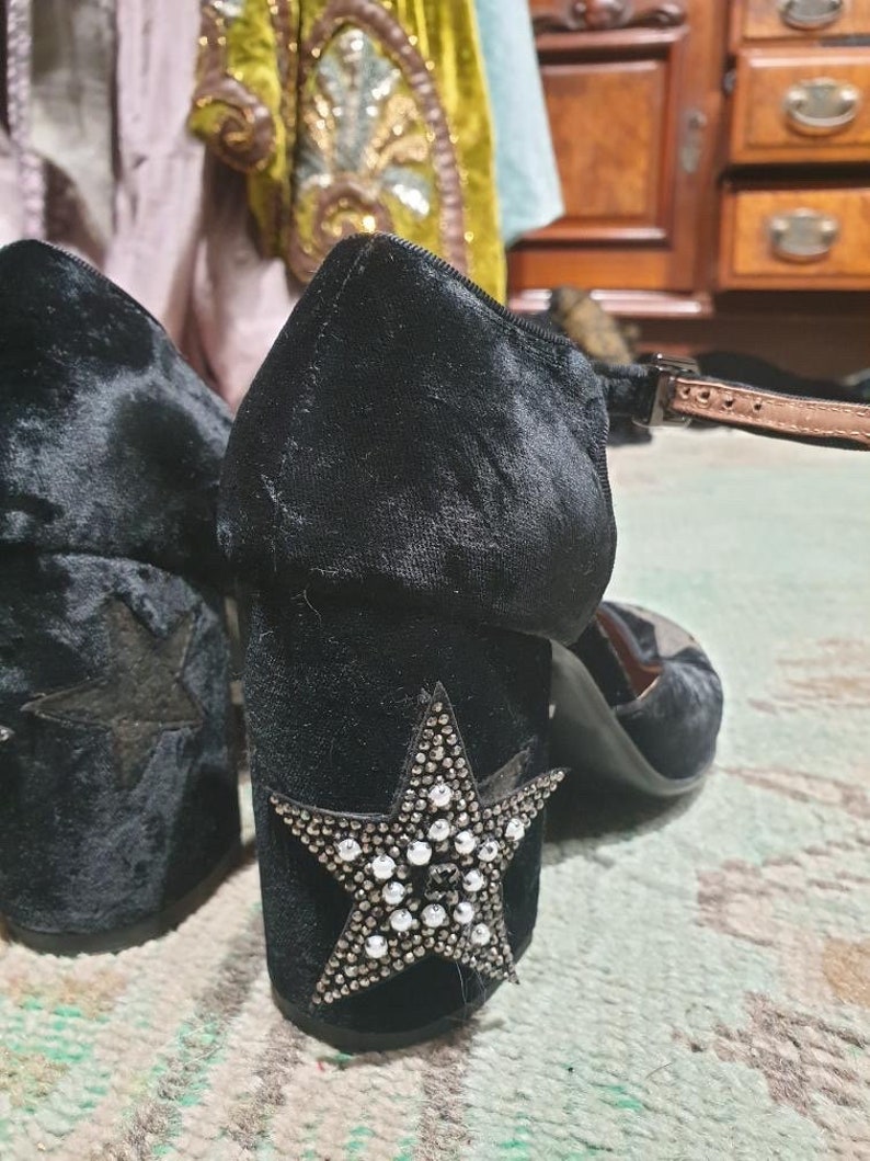 Black Velvet Star Heels image 3