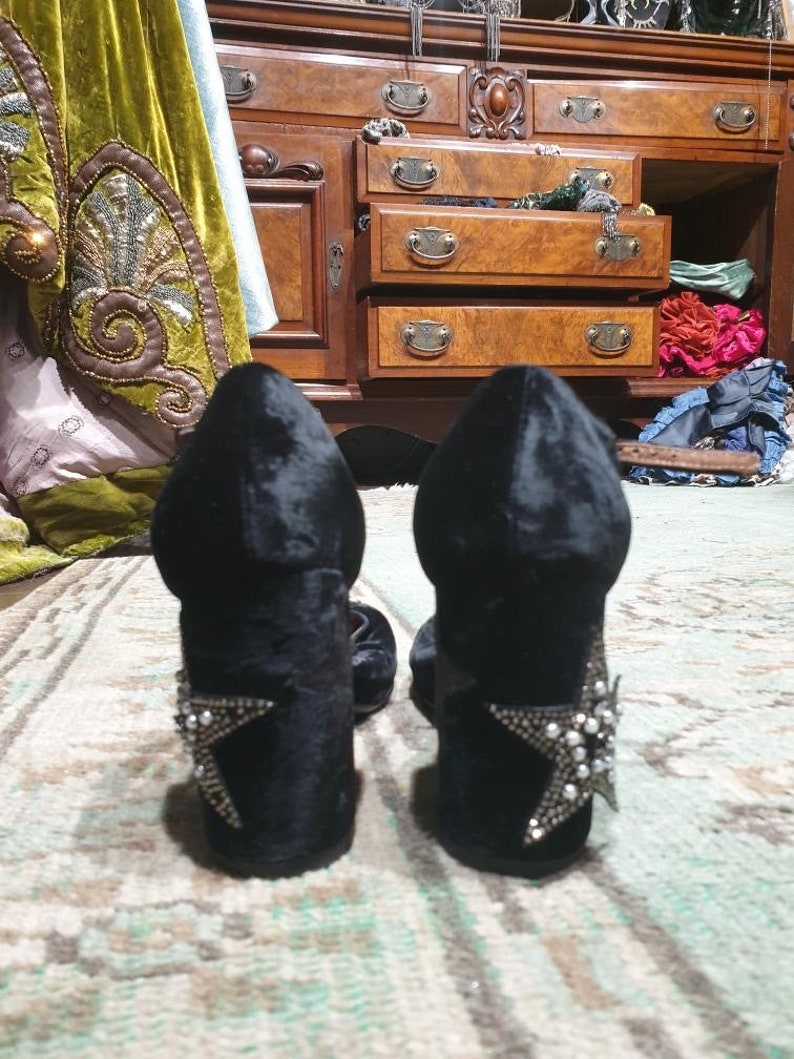 Black Velvet Star Heels image 4