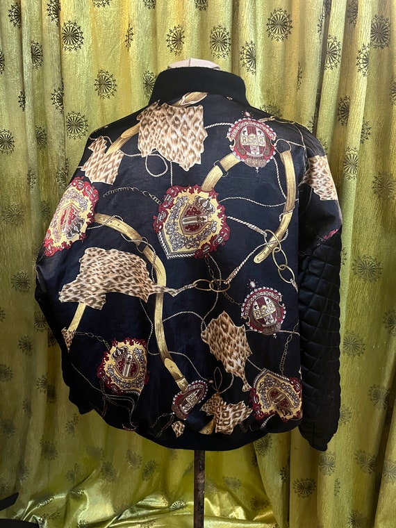 Patterned quilted bomber jacket great condition - image 4